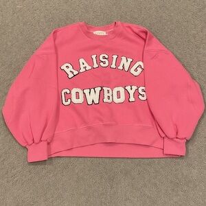 Judith March Pink 'Raising Cowboys' Crewneck Sweatshirt